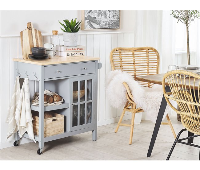 Beliani Carrito de cocina GENOA 80 Gris