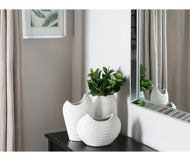 Beliani Jarrón decorativo LINZI Blanco
