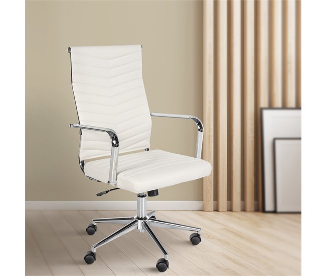Silla de oficina - Canby - Simil cuero Blanco