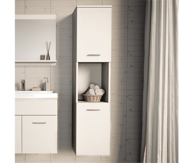 Armario alto para baño Krildihana [en.casa] 30 Blanco