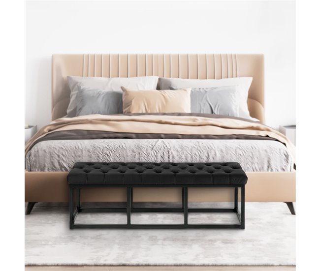 Banco banqueta pie de cama asito diseño 120x37 Negro