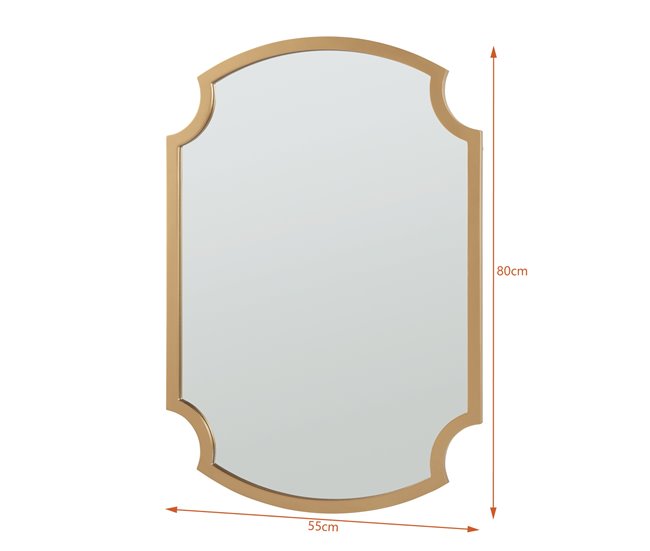Espejo de pared Aura diseño atractivo MDF Dorado