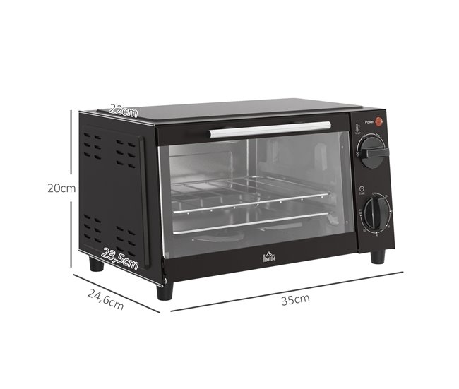 Horno Eléctrico Metal HOMCOM, hogar - cocina Negro