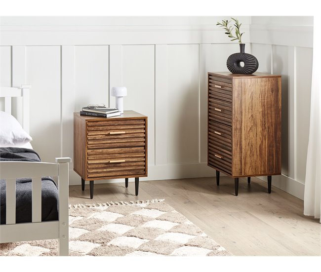 Beliani Cómoda KEITH Madera Oscura