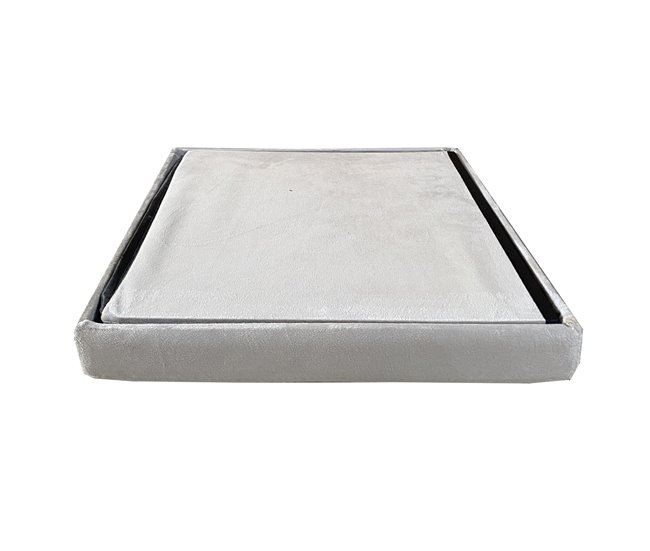 Puff Ottoman Almacenaje Cuadrado Terciopelo Plegable Beige