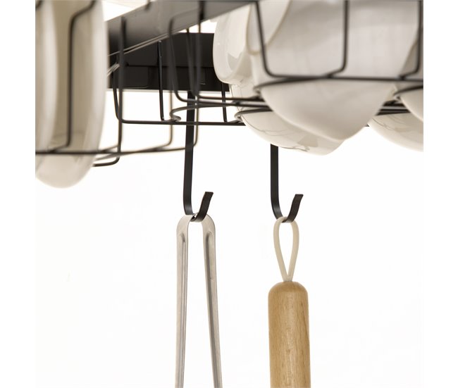 Escurridor de Platos Acero HOMCOM, hogar - cocina Negro