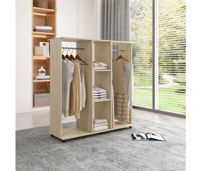 Armario Ropero Melamina de Madera HOMCOM Marron