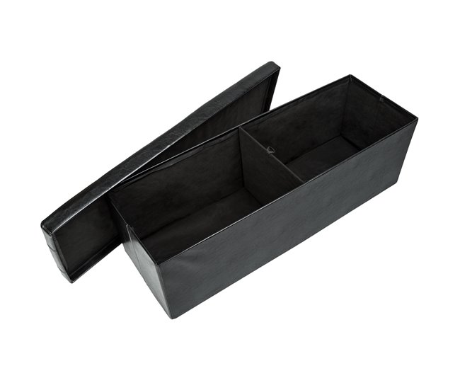 Taburete con almacenamiento Negro