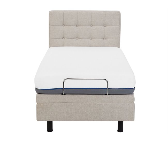 Beliani Cama ajustable Poliéster DUKE 92x216 Beige