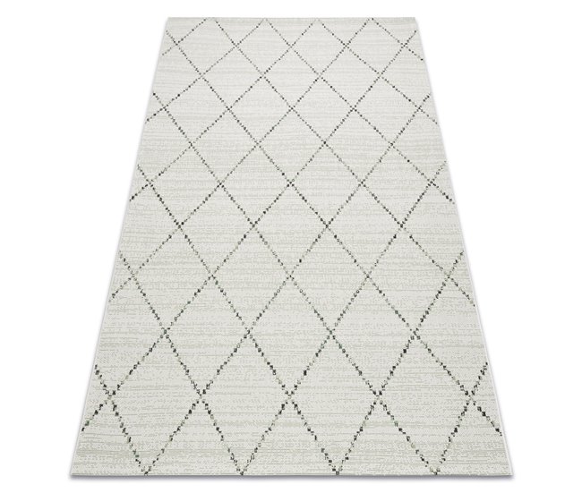 Alfombra de cuerda sisal COLOR Rombos Cuadrados 140x200 Gris