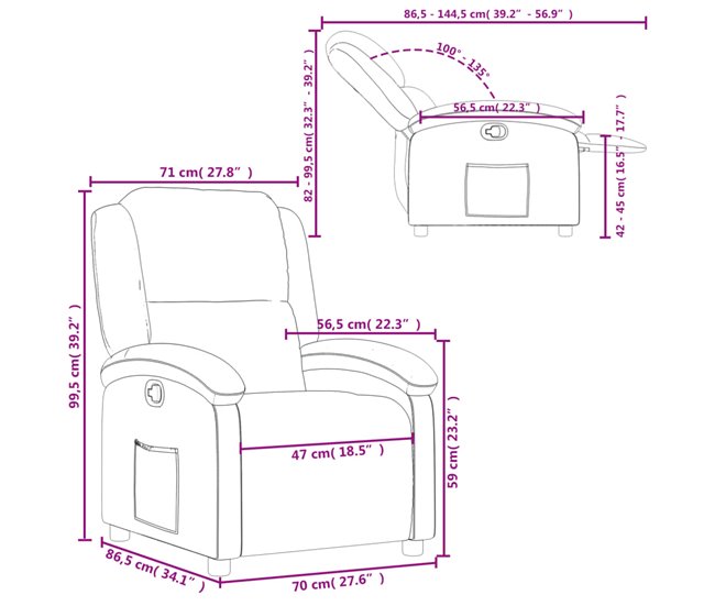 Sillón Reclinable Verde Oscuro