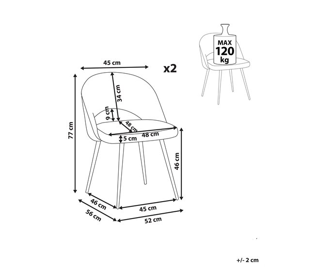 Beliani Silla de comedor ONAGA II Blanco