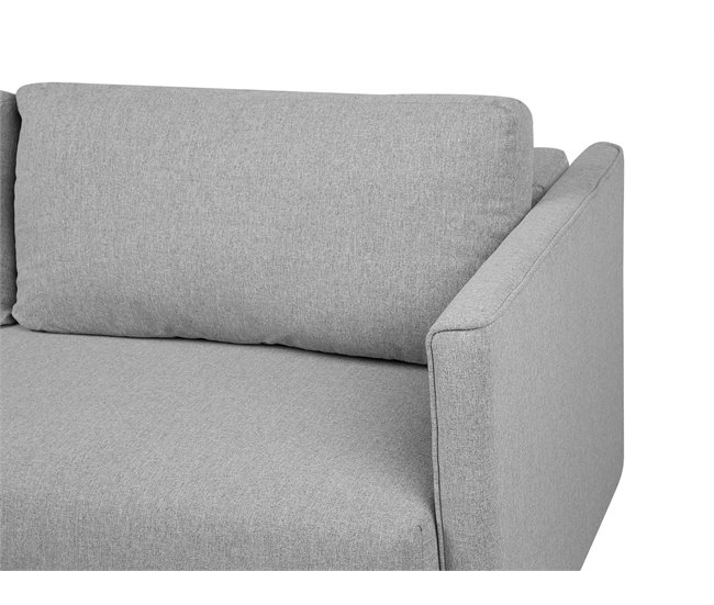 Beliani Sofá de 3 plazas Poliéster EKSJO Gris Claro