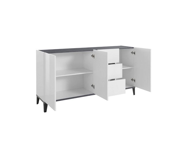 Aparador efecto madera 160 Blanco Brillo