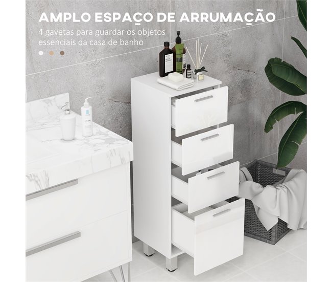 Mueble Auxiliar Baño Melamina de Madera kleankin, hogar - baño Blanco