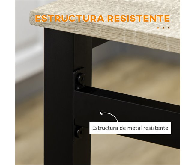 Conjunto de Comedor MDF, Metal HOMCOM, hogar - muebles de comedor Negro