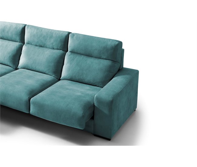 Chaise longue 4 plazas con 3 puffs FULL Azul Medio