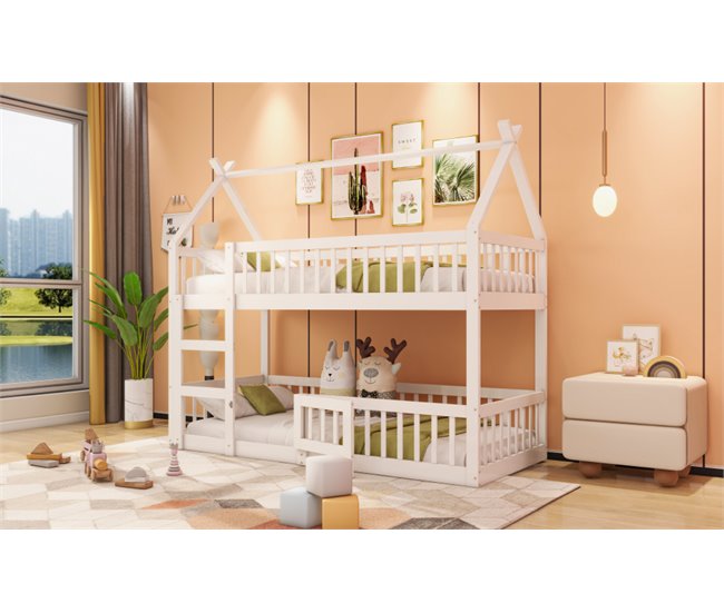 Cama litera 95x205 Blanco