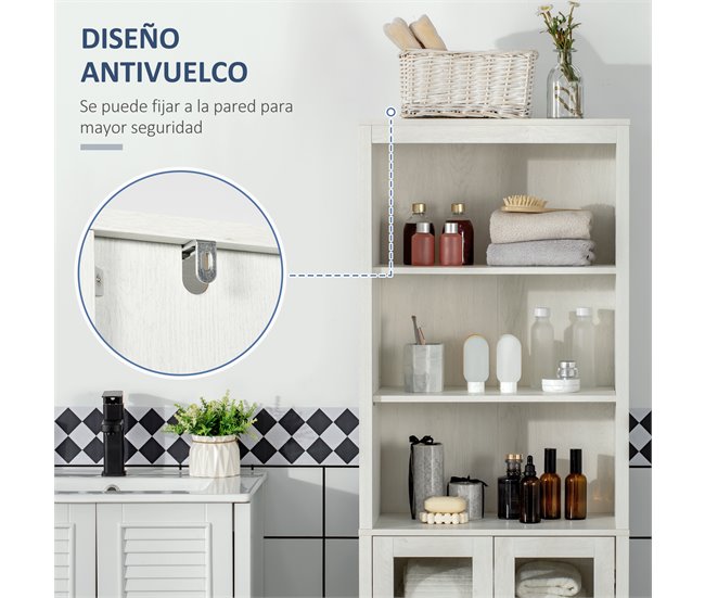 Armario de Baño Melamina de Madera kleankin, hogar - baño Blanco