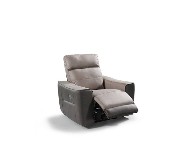 Sillón relax eléctrico MOON color gris claro y gris oscuro Gris