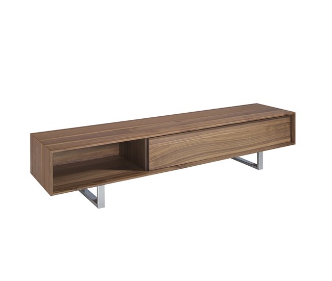 ANGEL CERDA Mueble TV nogal patas acero Nogal