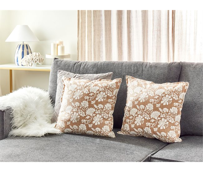 Beliani Cojín decorativo NOTELEA Beige