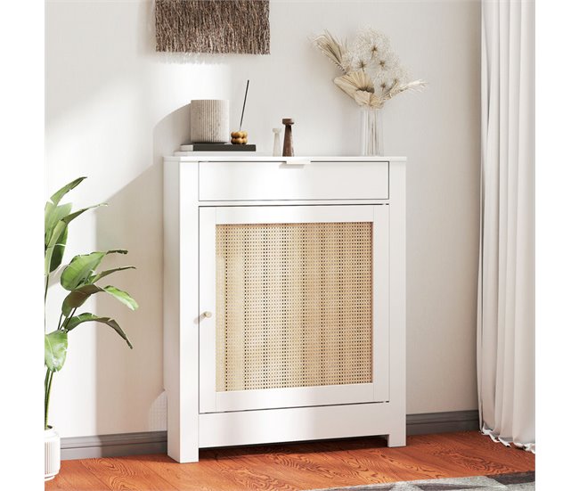 Cubre Radiadores Melamina de Madera, MDF HOMCOM Blanco