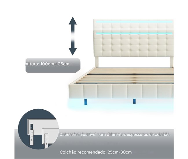 Marco de la cama Beige