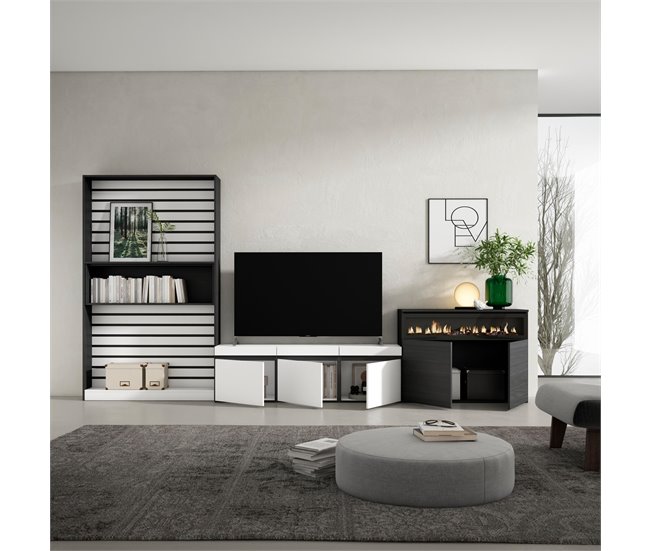 Muebles de Salón para TV 360 Blanco/ Negro