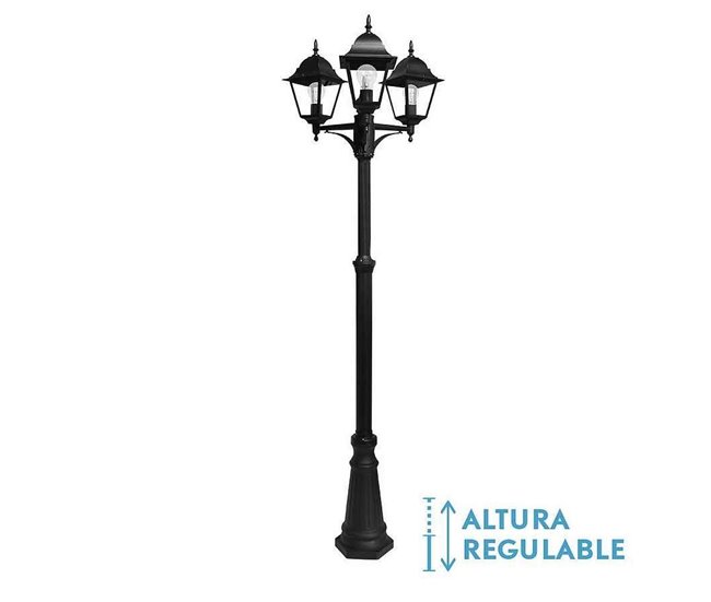 Farola Para Jardin Aluminio Serie Spica Negro