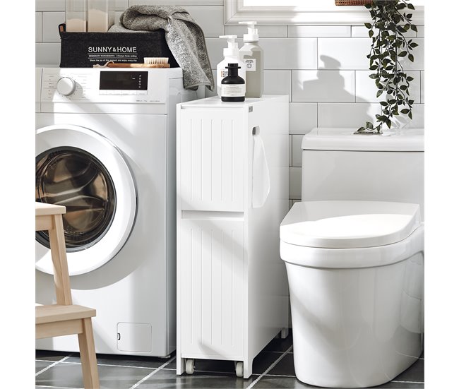 Estantería Estrecha para Nichos para Baño BZR111-W SoBuy Blanco