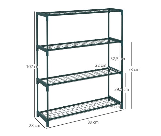 Estantería para Plantas Acero Outsunny Verde