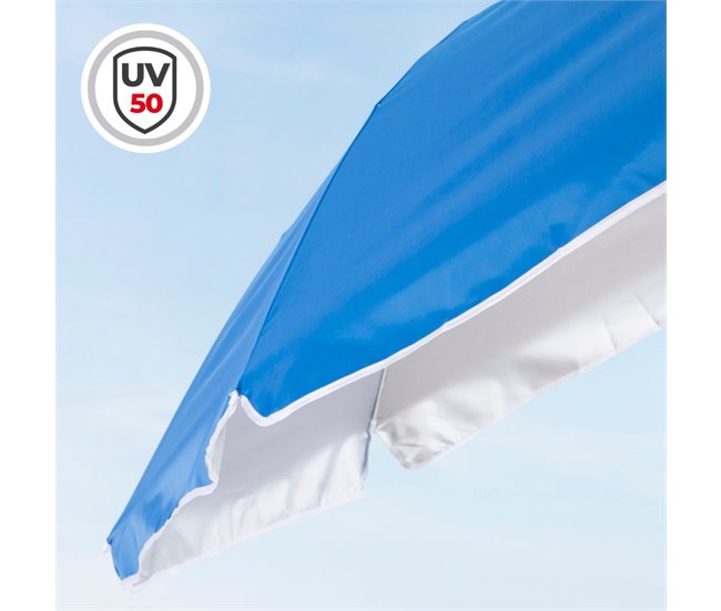 Aktive Sombrilla playa compacta e inclinable UV50 c/funda Azul