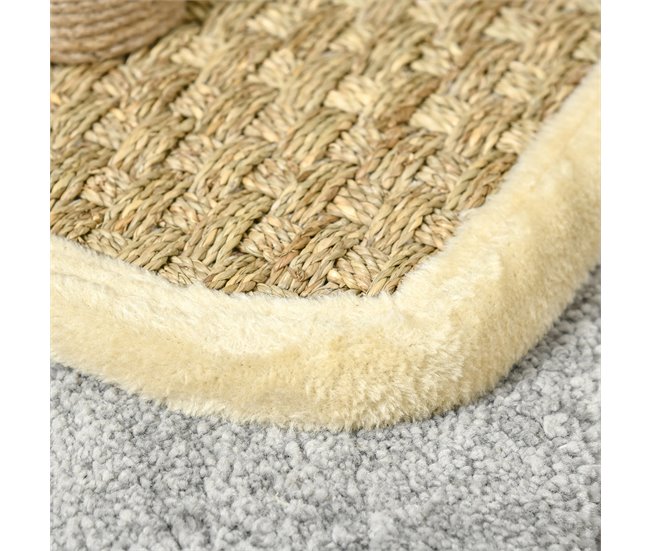 Árbol para Gatos Aglomerado de Madera, Felpa, Yute y Algas PawHut Beige