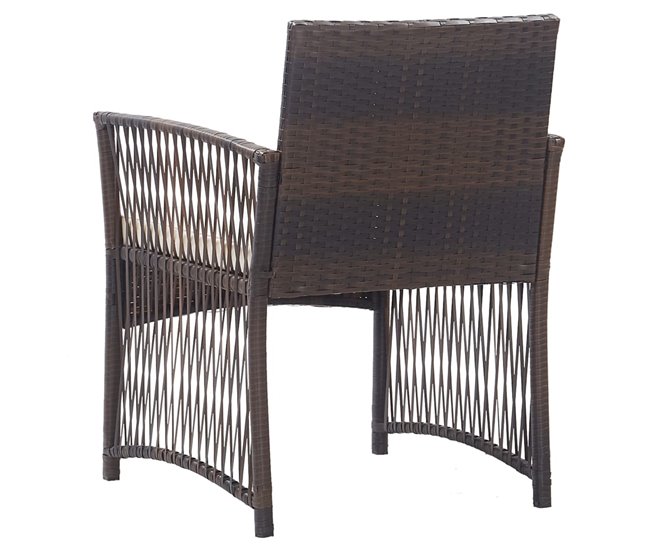 2 Sillones de jardín de ratán sintético con cojines Marron