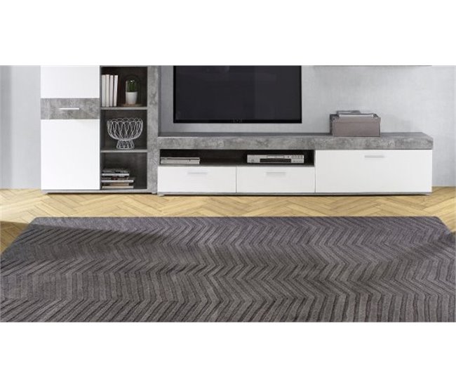 Mueble de salón AKRON Blanco/ Gris