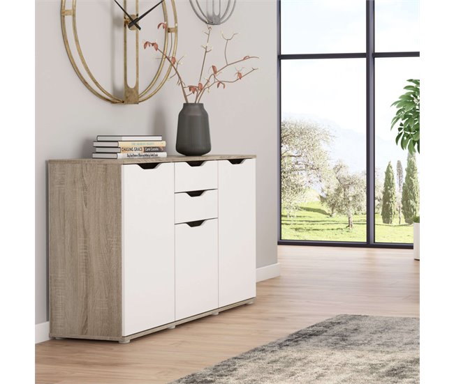 Aparador 3 Puertas Salón Parc Roble Sonoma Multicolor