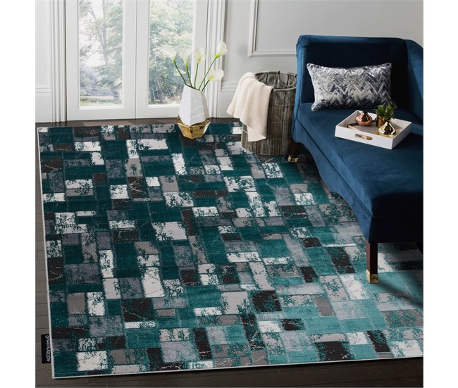 Alfombra DE LUXE moderna 6768 Geométrico - Structural 180x270 Verde