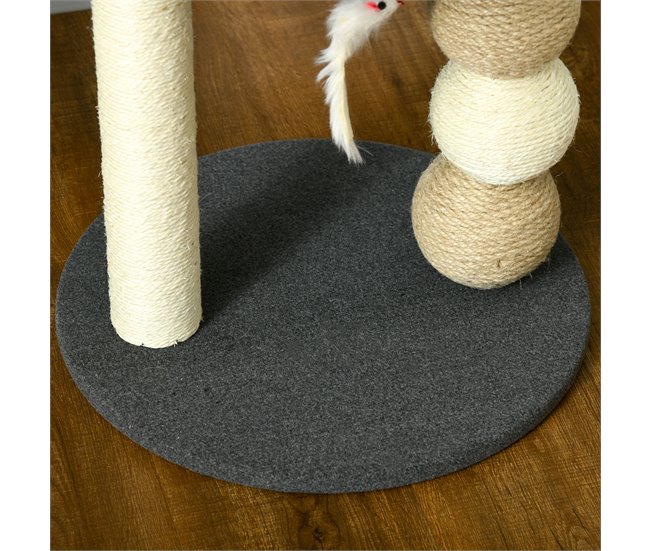 Árbol para Gatos Aglomerado de Madera, Poliéster, Sisal, Algodón Gris