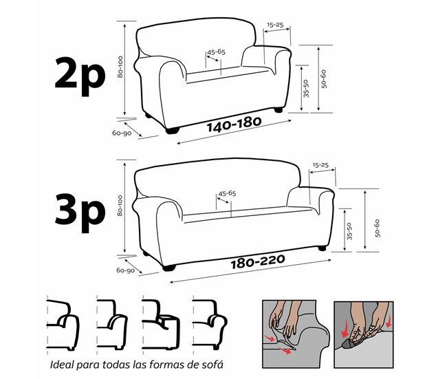 Funda para Sofá Pocket Duo Romeo Gris Claro
