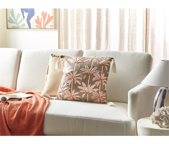 Beliani Cojín decorativo MELOBESIA Multicolor