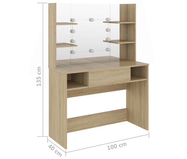 Tocador de Maquillaje DREAM SPACE 100 Blanco