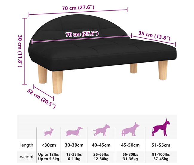 Cama Para Perro Negro