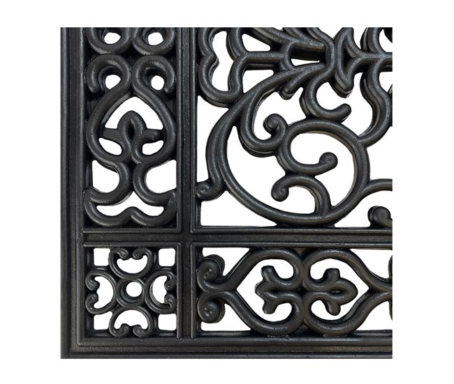 Acomoda Textil – Felpudo de Goma Antideslizante Rectangular. Negro