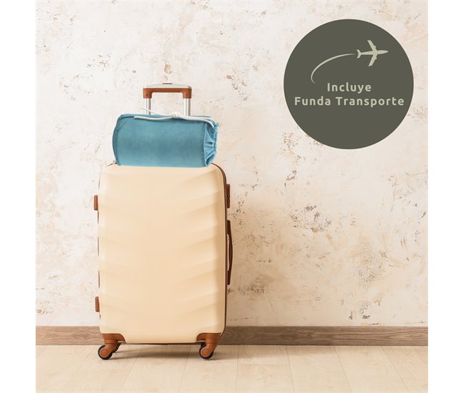 Almohada Viscoelástica Aloe Vera Viaje 30x50cm con Bolsa Transporte 30x50 Blanco/ Gris