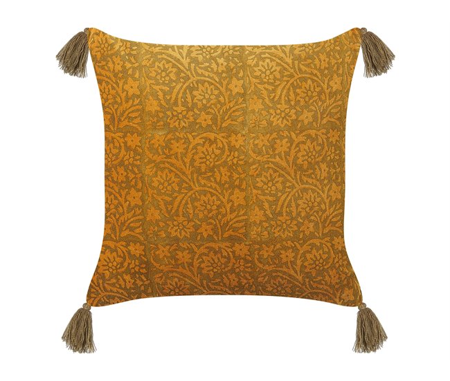 Beliani Cojín decorativo RHEUM Mostaza