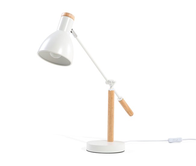 Beliani Lámpara de mesa PECKOS Blanco