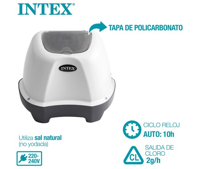 Clorador salino piscina Krystal Clear QS200 INTEX Blanco