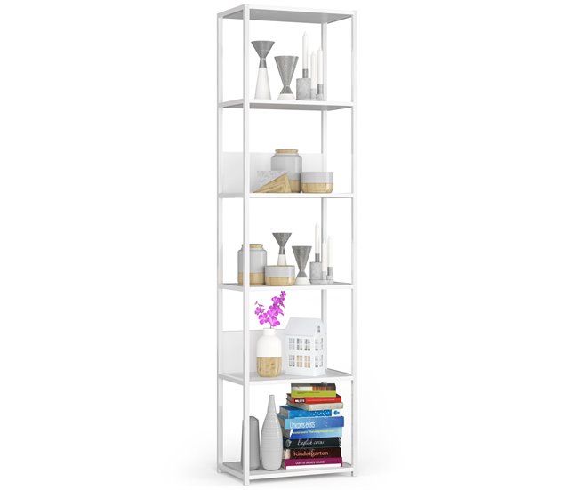 Estantería loft AKORD metálica 6 estantes 50 Blanco