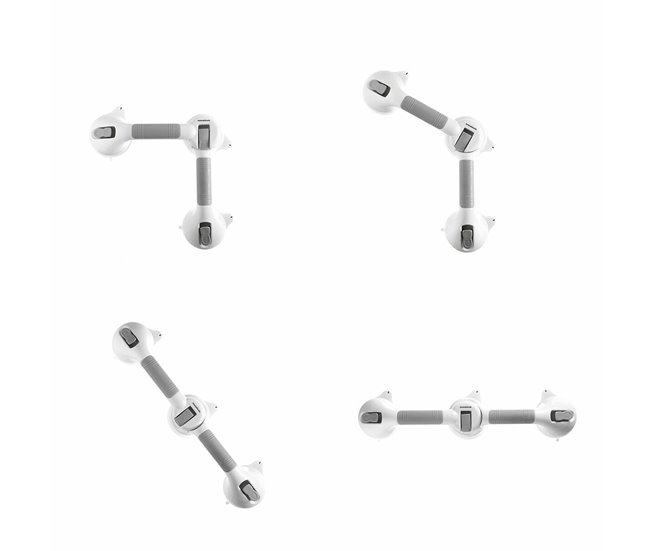Asa de Seguridad para Baño Angular Doble Blanco